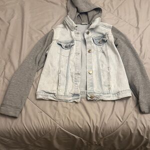 Gray and Light Blue Kids Denim Jacket